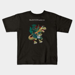 Clanosaurus Rex MacKENZIEsaurus rex Plaid MacKenzie McKenzie Ancient Scotland Ireland Family Tartan Kids T-Shirt